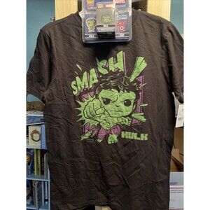 Boys' Marvel T-Shirt with Mini Funko/Pocket POP! - Smash Hulk Large